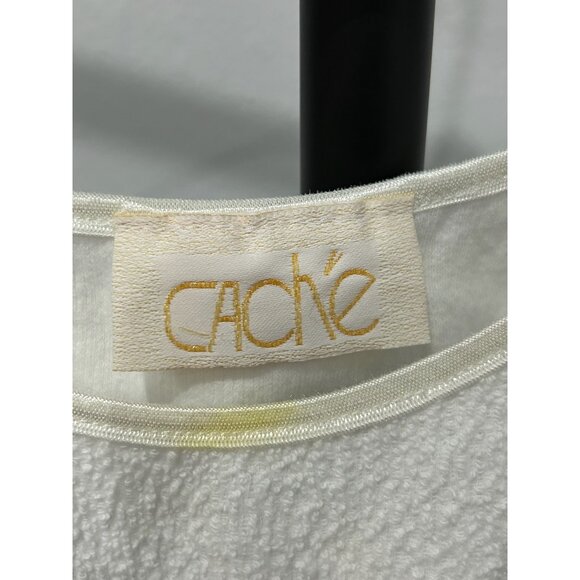 Vintage Cache White Terry Cloth Embroidered Eagle Stars Lounge Set Size S Y2K - Picture 9 of 13